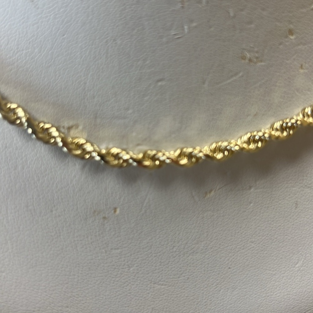NEW Solid 14K Gold Rope Necklace 22” - Picture 2 of 4